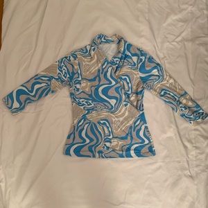 J McLaughlin Faux Wrap Top Size Mediun
